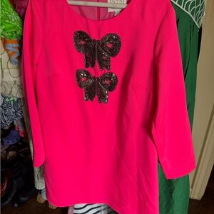 Sail to Sable Pink Mini Dress with Sequin Bows